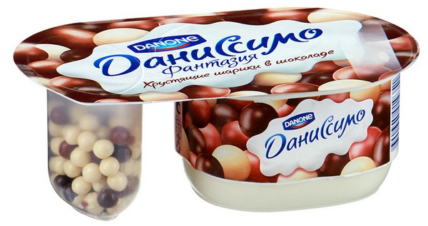 Йогурт "Даниссимо" 93гр + шарики 12гр